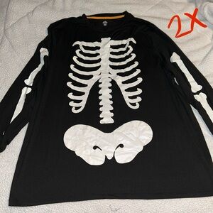 Black Skeleton Long Sleeve Shirt glow in the dark